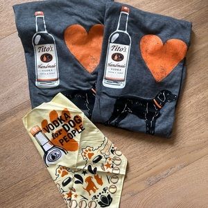 Vodka for Dog People — Tito’s Couples Tee w/ dog bandana!